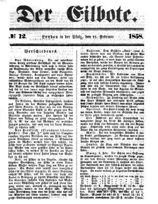 Der Eilbote Donnerstag 11. Februar 1858