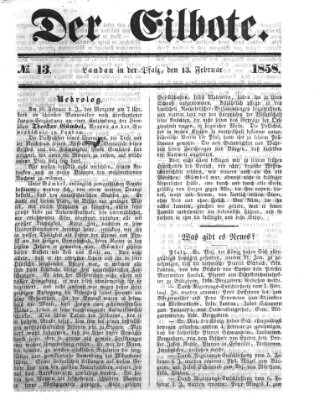 Der Eilbote Samstag 13. Februar 1858