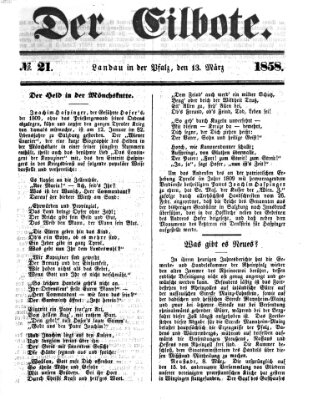 Der Eilbote Samstag 13. März 1858