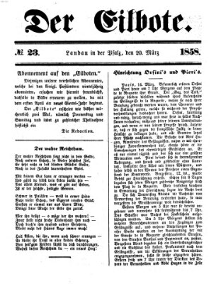 Der Eilbote Samstag 20. März 1858