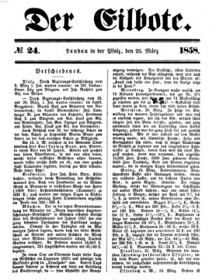 Der Eilbote Donnerstag 25. März 1858