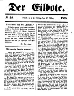 Der Eilbote Samstag 27. März 1858