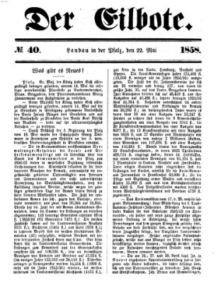 Der Eilbote Samstag 22. Mai 1858