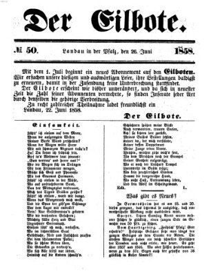 Der Eilbote Samstag 26. Juni 1858