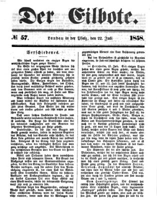 Der Eilbote Donnerstag 22. Juli 1858