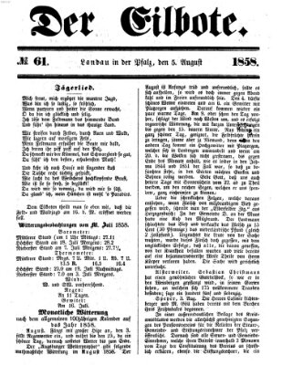Der Eilbote Donnerstag 5. August 1858