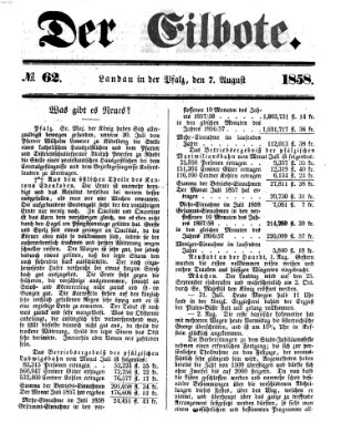 Der Eilbote Samstag 7. August 1858