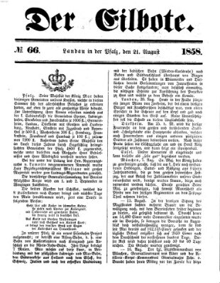 Der Eilbote Samstag 21. August 1858