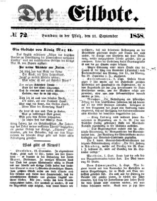 Der Eilbote Samstag 11. September 1858