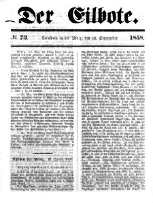 Der Eilbote Donnerstag 16. September 1858