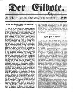 Der Eilbote Samstag 18. September 1858