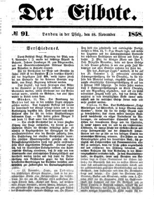 Der Eilbote Donnerstag 18. November 1858