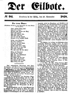 Der Eilbote Samstag 27. November 1858