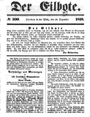 Der Eilbote Samstag 18. Dezember 1858