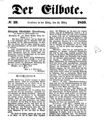 Der Eilbote Donnerstag 10. März 1859