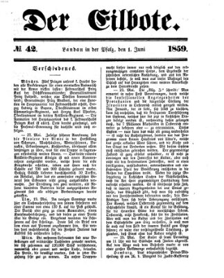 Der Eilbote Mittwoch 1. Juni 1859