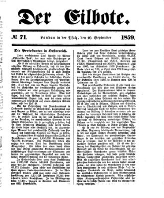 Der Eilbote Samstag 10. September 1859