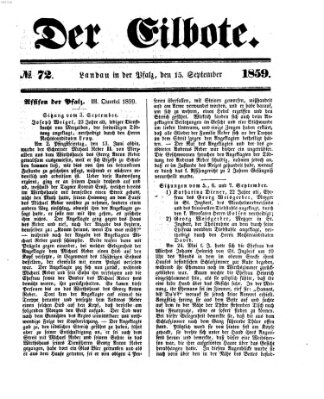 Der Eilbote Donnerstag 15. September 1859