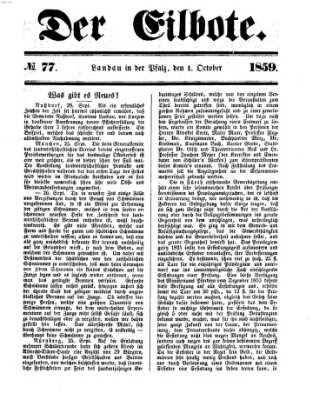 Der Eilbote Samstag 1. Oktober 1859