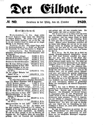 Der Eilbote Donnerstag 13. Oktober 1859