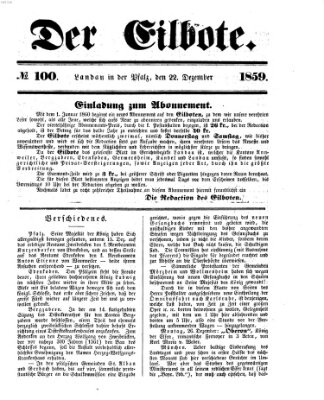 Der Eilbote Donnerstag 22. Dezember 1859