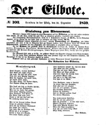 Der Eilbote Samstag 31. Dezember 1859