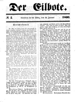 Der Eilbote Donnerstag 19. Januar 1860