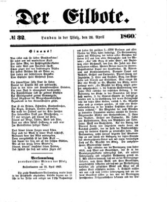 Der Eilbote Donnerstag 26. April 1860