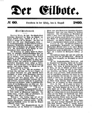 Der Eilbote Donnerstag 2. August 1860