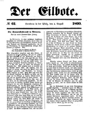 Der Eilbote Samstag 4. August 1860