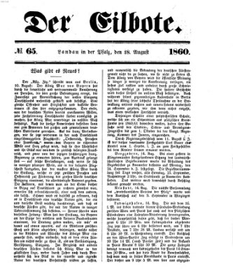 Der Eilbote Samstag 18. August 1860