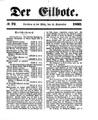 Der Eilbote Donnerstag 13. September 1860