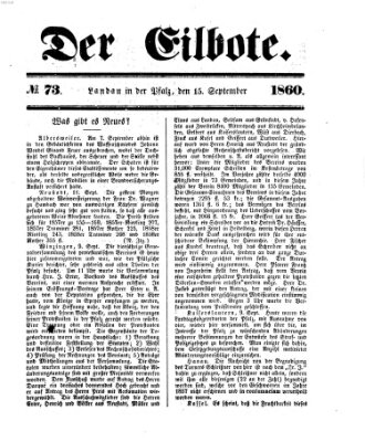 Der Eilbote Samstag 15. September 1860