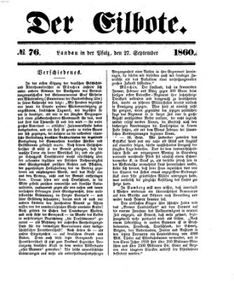 Der Eilbote Donnerstag 27. September 1860