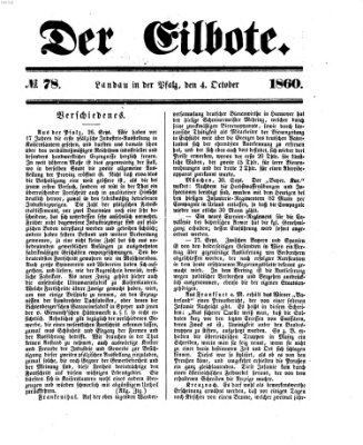 Der Eilbote Donnerstag 4. Oktober 1860