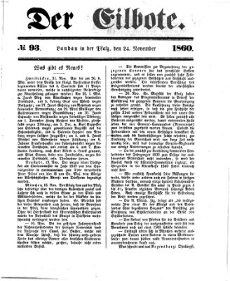 Der Eilbote Samstag 24. November 1860