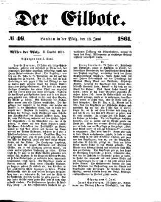 Der Eilbote Donnerstag 13. Juni 1861