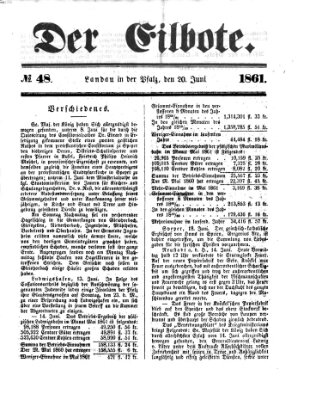 Der Eilbote Donnerstag 20. Juni 1861