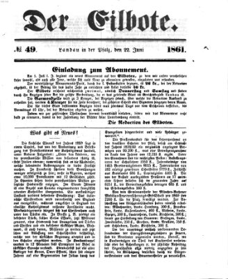 Der Eilbote Samstag 22. Juni 1861