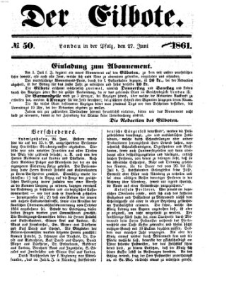 Der Eilbote Donnerstag 27. Juni 1861