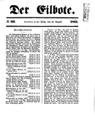 Der Eilbote Donnerstag 22. August 1861