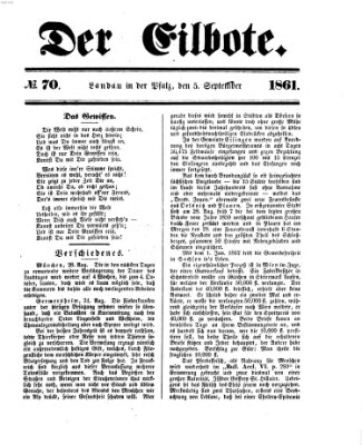 Der Eilbote Donnerstag 5. September 1861