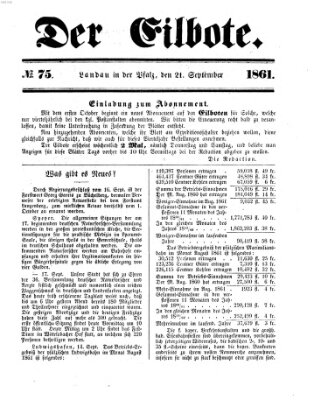 Der Eilbote Samstag 21. September 1861