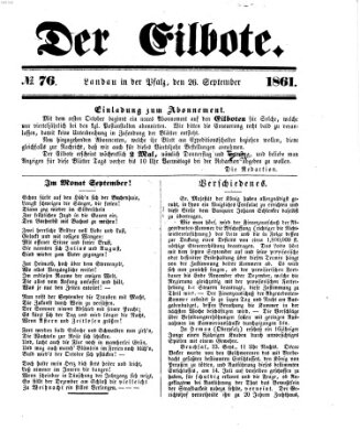 Der Eilbote Donnerstag 26. September 1861