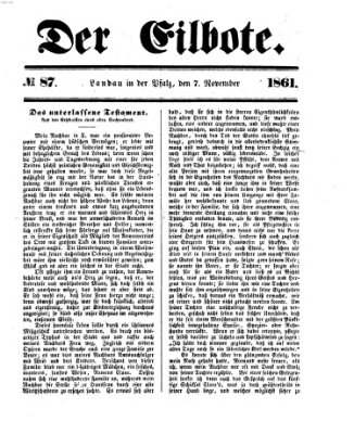 Der Eilbote Donnerstag 7. November 1861