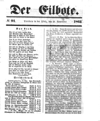 Der Eilbote Donnerstag 21. November 1861