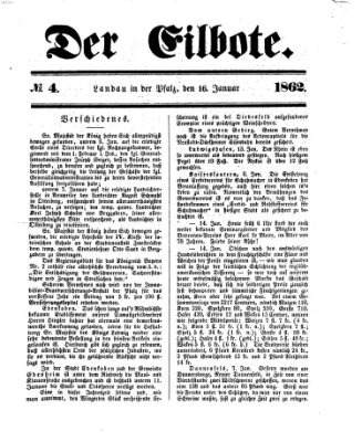 Der Eilbote Donnerstag 16. Januar 1862