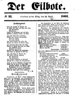 Der Eilbote Donnerstag 24. April 1862