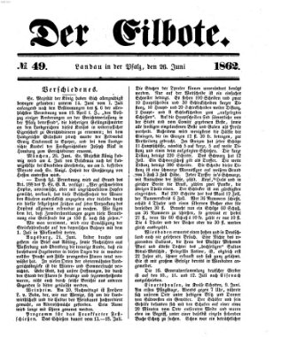 Der Eilbote Donnerstag 26. Juni 1862