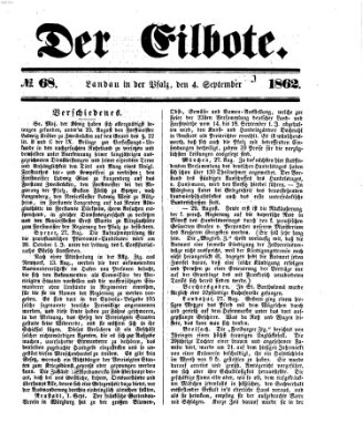 Der Eilbote Donnerstag 4. September 1862